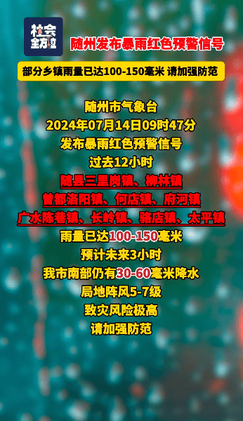 湖北随州一车辆过桥时被水冲走，多部门处置！当地：正救援，失联人数待核实